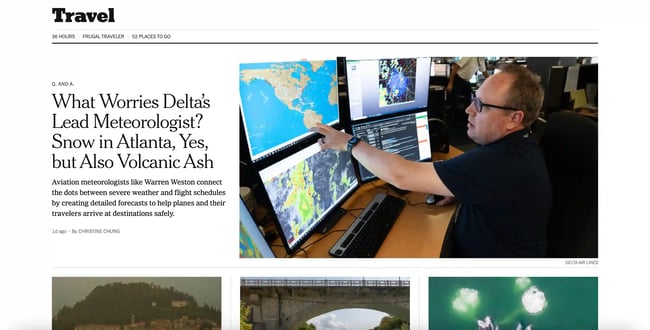 travel website design: NY Times travel 